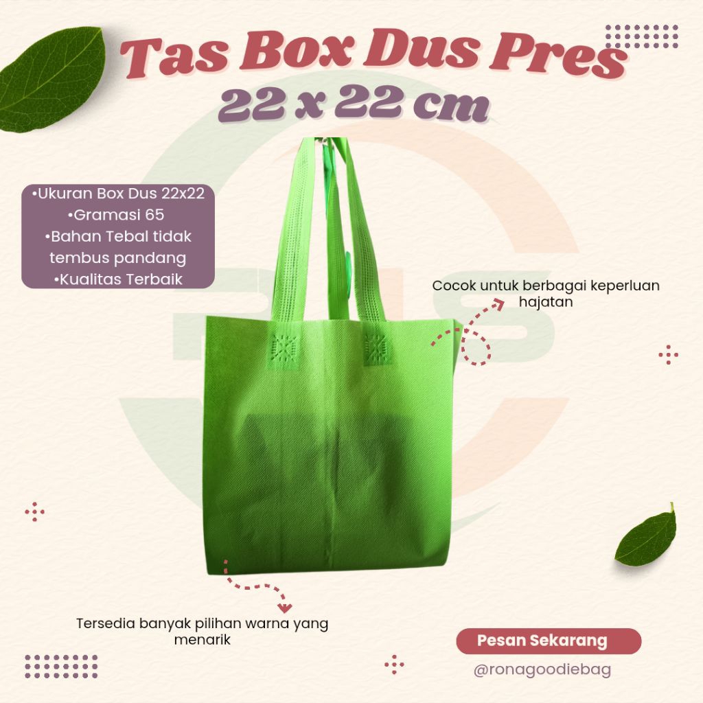 

(Isi 12 pcs) Lusinan Tas Box 22x22 Tas Box Dus Pres Tas Box Nasi Tas Box Hajatan Tas Box Khitanan Tas Berkat Tas Kotak Tas Spunbond