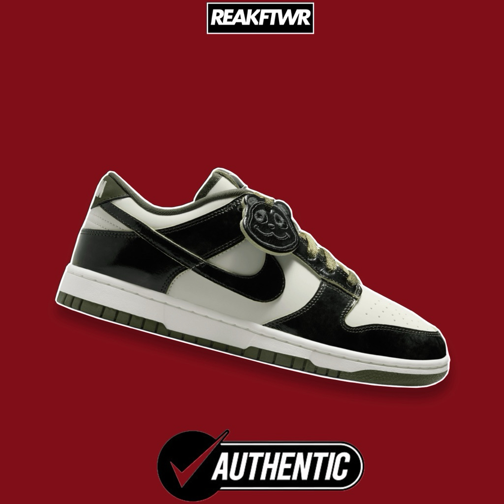 Nike W Dunk Low Panda Olive Original Wanita – Sepatu Hype Klasik Stylish [HQ1918-001]