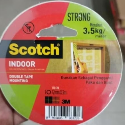 

double tape 3m scotch indoor 3,5kg perekat indoor 110 3B original