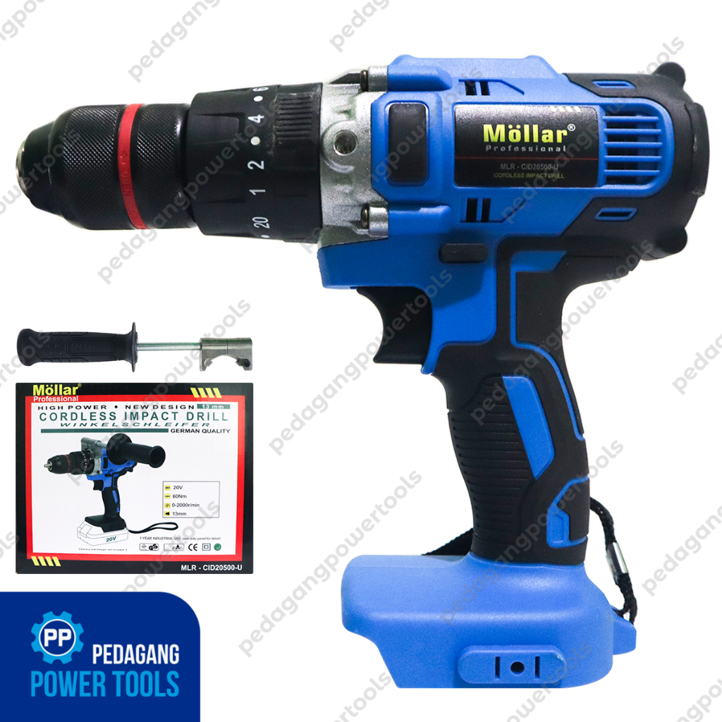MOLLAR CID20500-U CORDLESS IMPACT DRILL 20V BOR TANPA CHARGER BATERAI