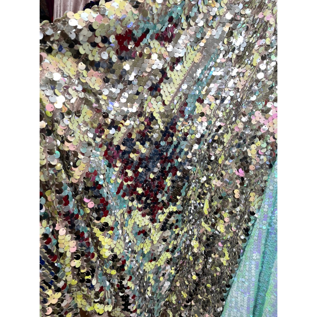 Bahan kain squin mewah/squin seribu payet piringan