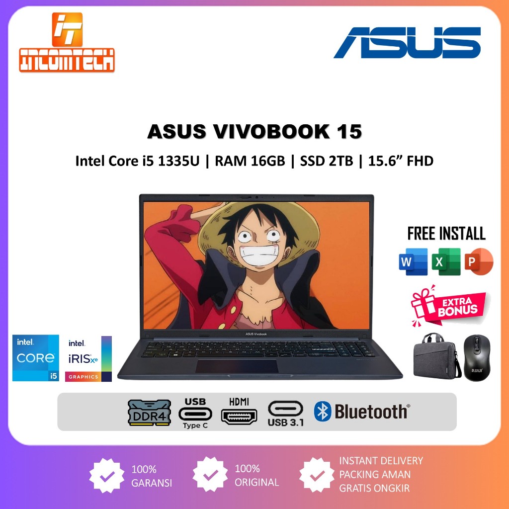 Laptop Asus Vivobook 15 Intel Core i5 1335U 16GB - 1TB SSD 15.6 Inch FHD Win11Home