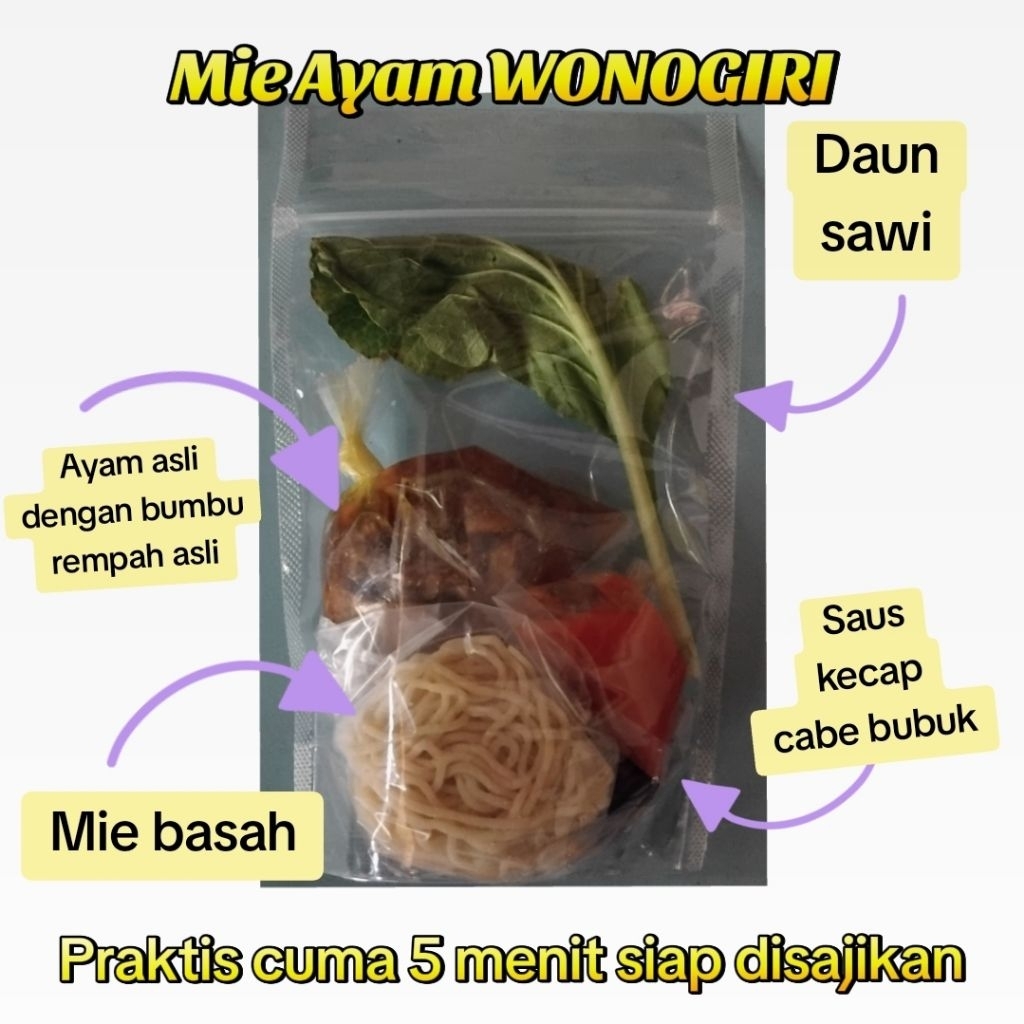 

Mie ayam asli Wonogiri Frozen tanpa bahan pengawet