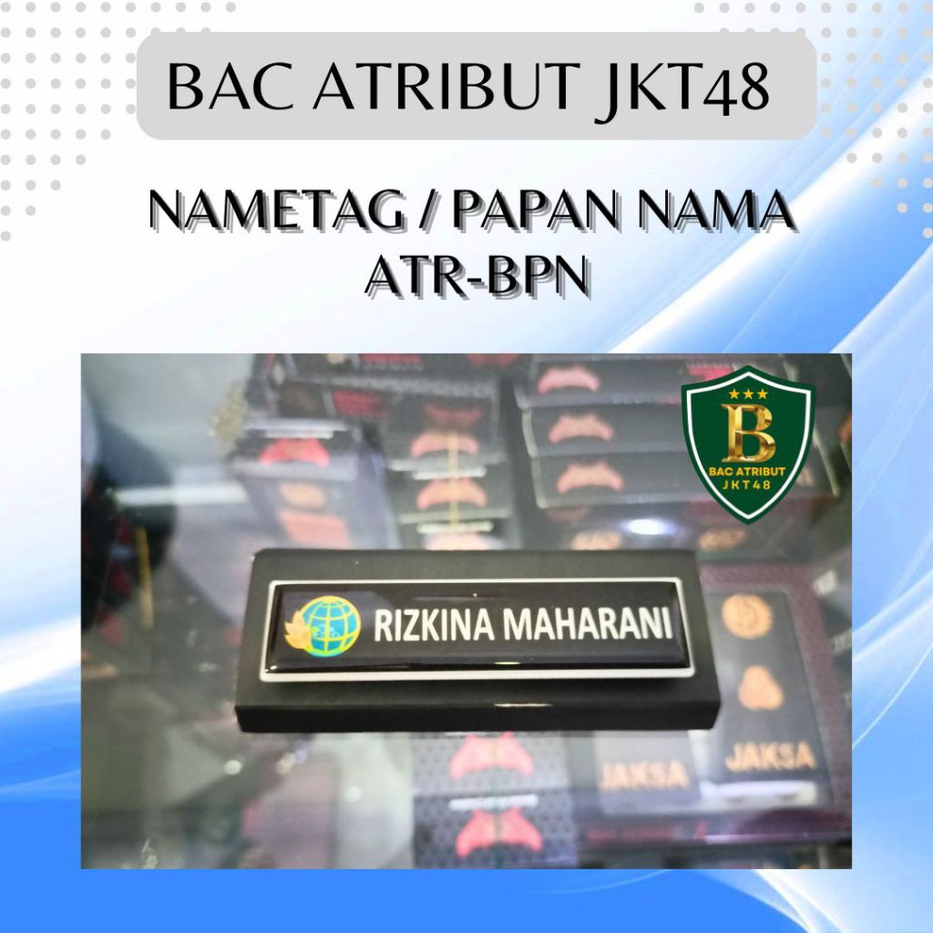 

BAC ATRIBUT JKT48 - NAMETAG/PAPAN NAMA ATR BPN