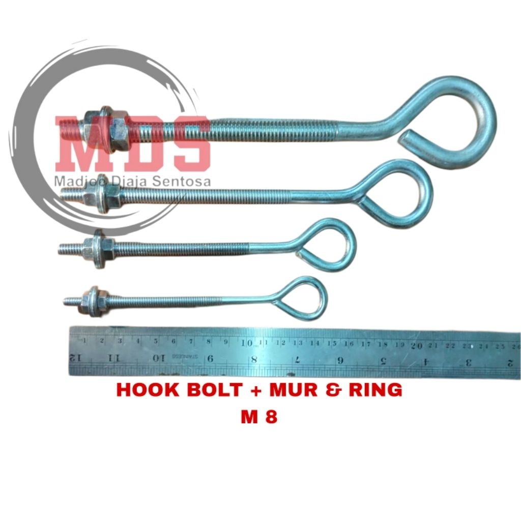 Gantungan / roofing hook bolt 8mm / hook bolt 8mm / include mur + ring
