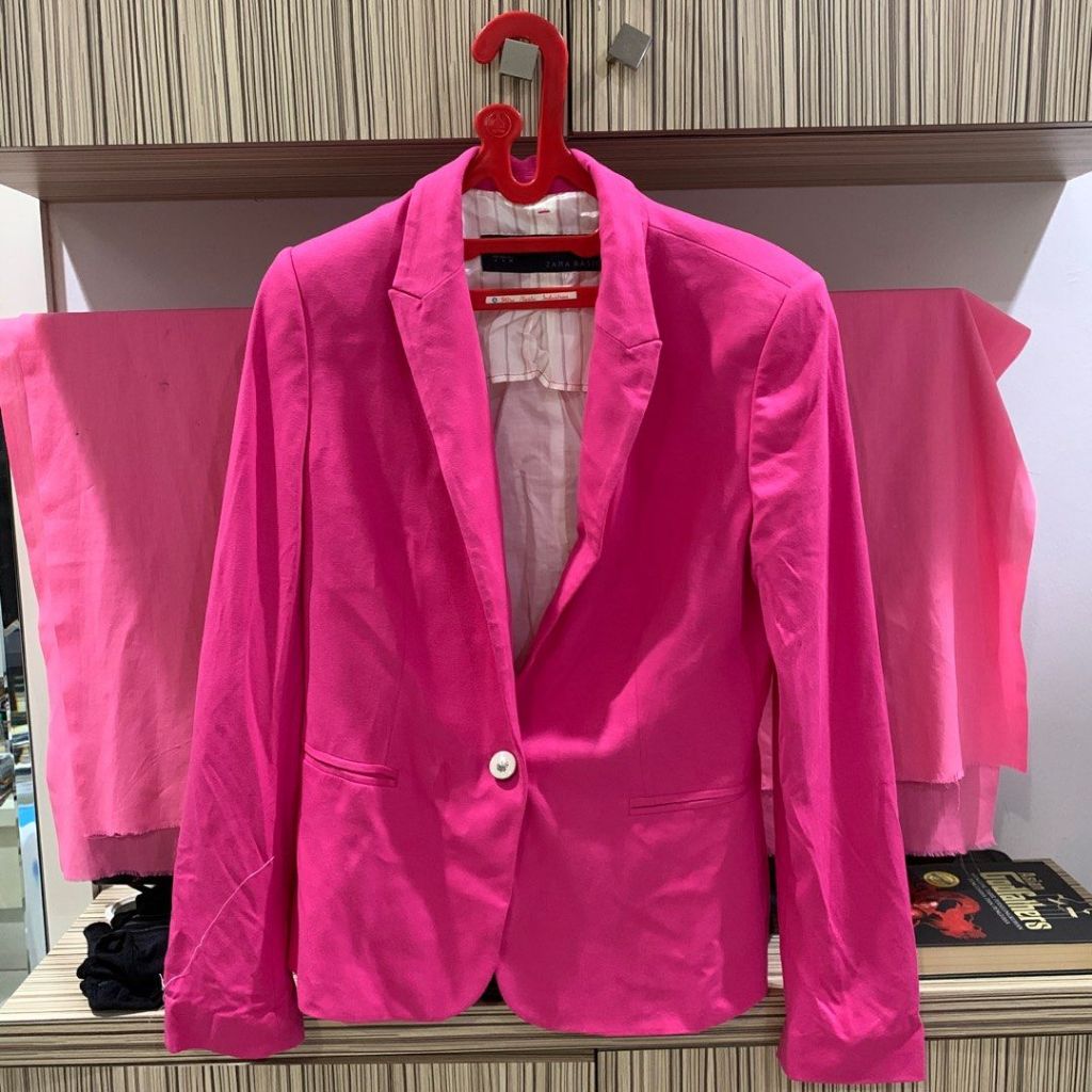 Zara Basic Bright Pink Woman Blazer