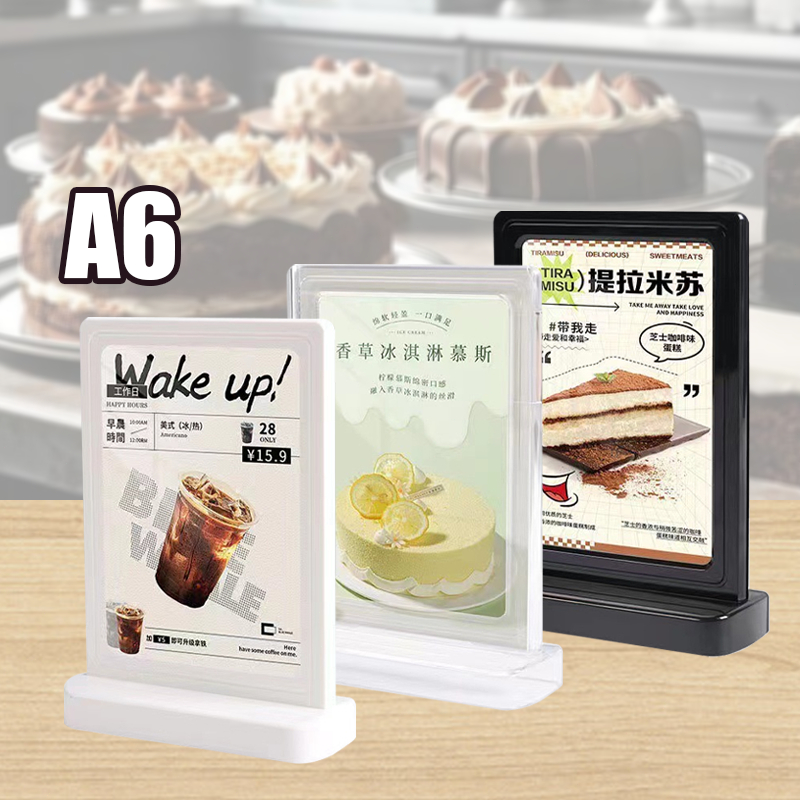 

A6 Stand Akrilik Stand Menu Holder Brosur untuk Cafe Rumah Acrylic Qris Barcode - Tipe T Makan Sign Holder