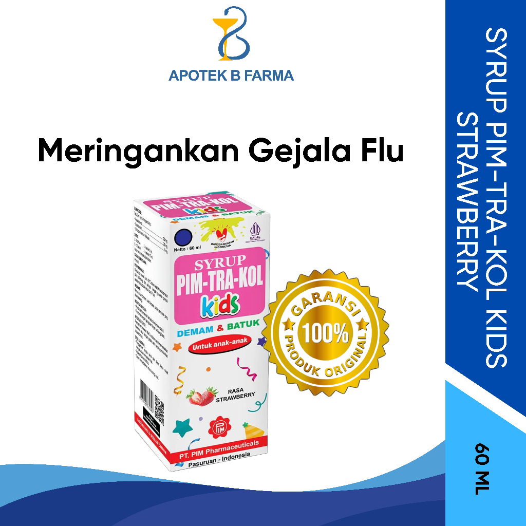 Pim-Tra-Kol KIDS Sirup 60 ml-Syrup Pimtrakol Obat Batuk Pilek Demam Anak