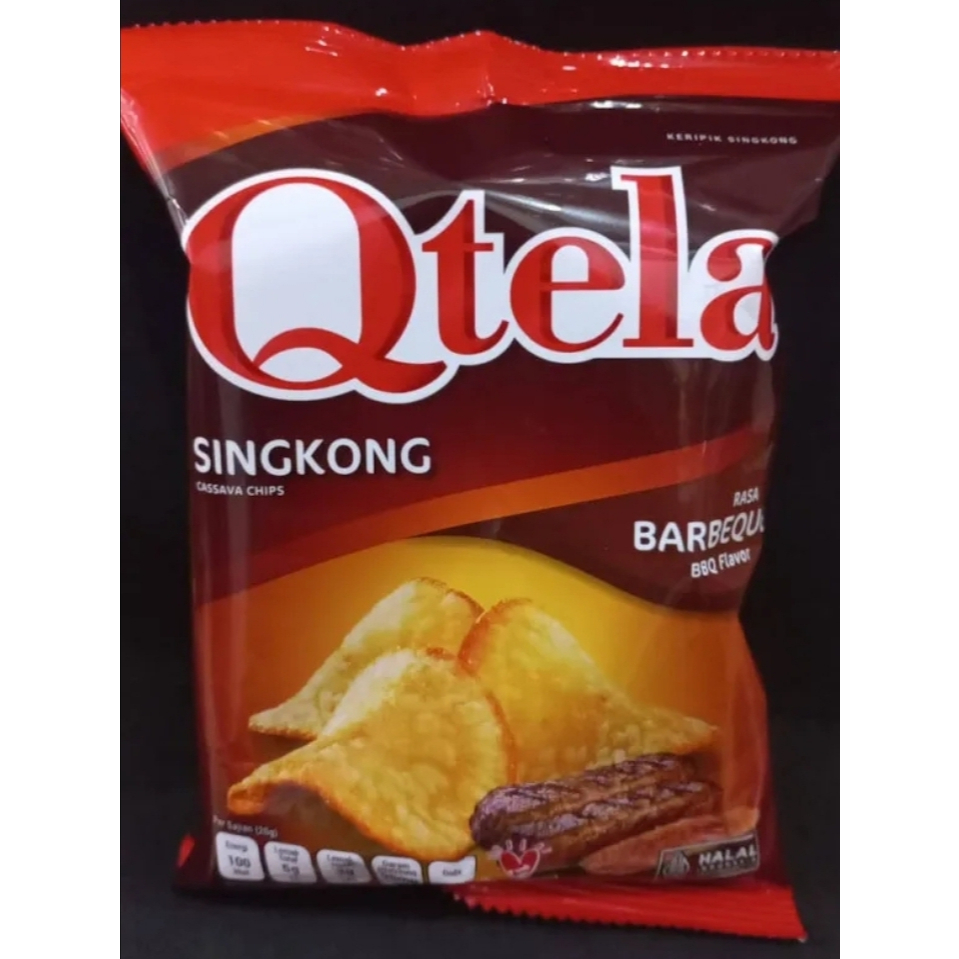 

Qtela Singkong 18gr (10bungkus) Cassava Chips Rasa Barbeque BBQ Flavor