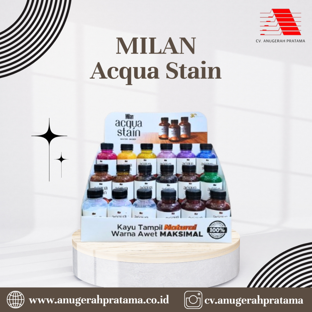 

MILAN Cat Kayu Waterbased Milan Acqua Stain / AS 300 (Botol 100 ML)