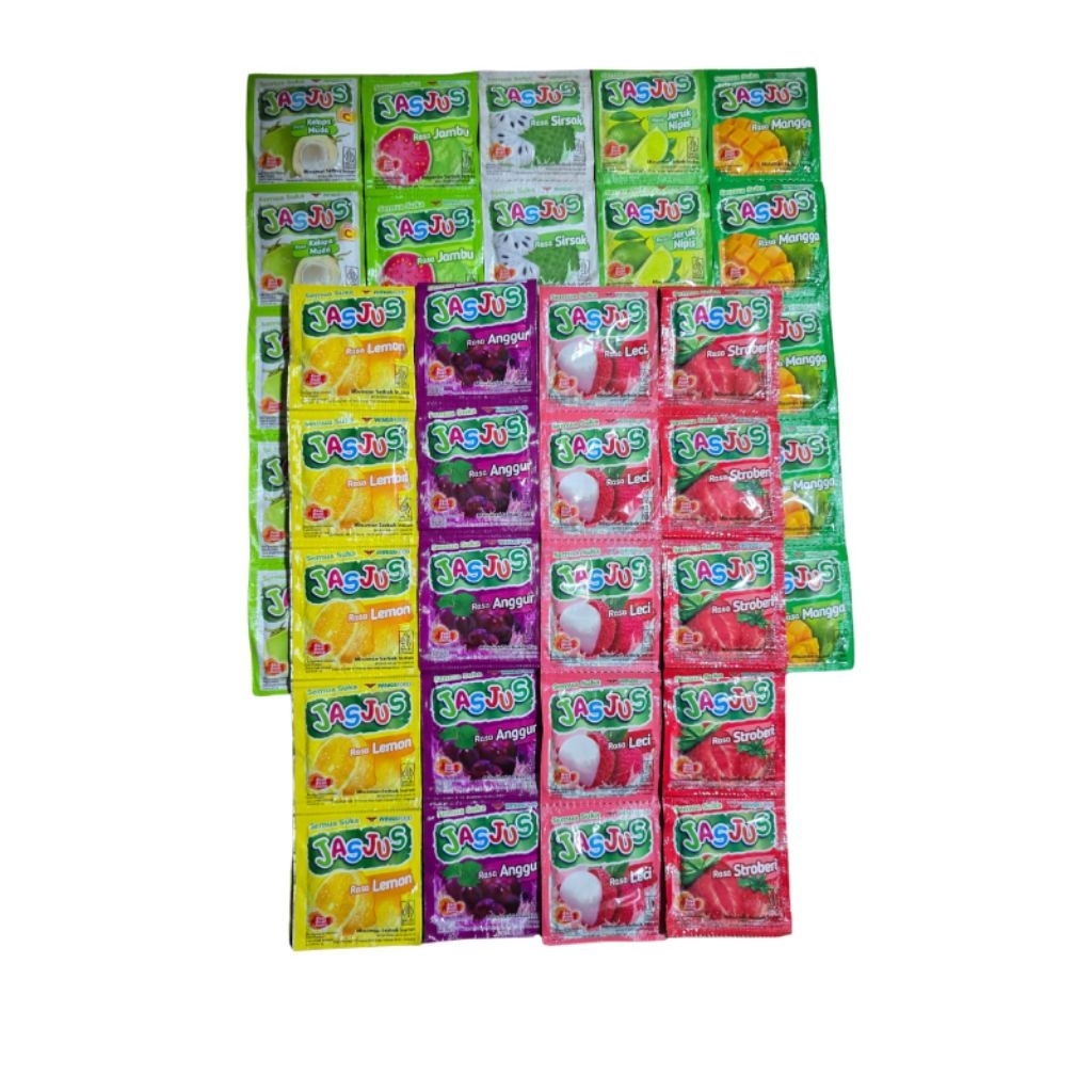 

JASJUS Minuman serbuk aneka rasa 1 Renceng 10 saset x 7gr
