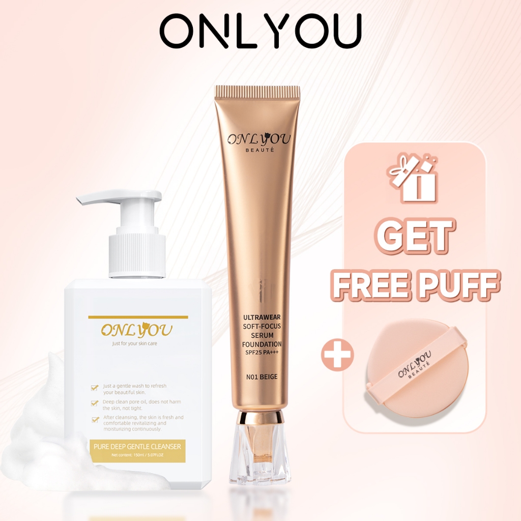 [BPOM]ONLYOU PAKET / Onlyou Foundation Cair Concealer Liquid Foundation+Amino Facial Wash  Membersih