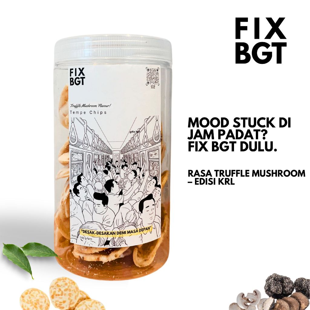 

Keripik Tempe Truffle Mushroom 100g - FIX BGT Snack Tempe Premium Renyah