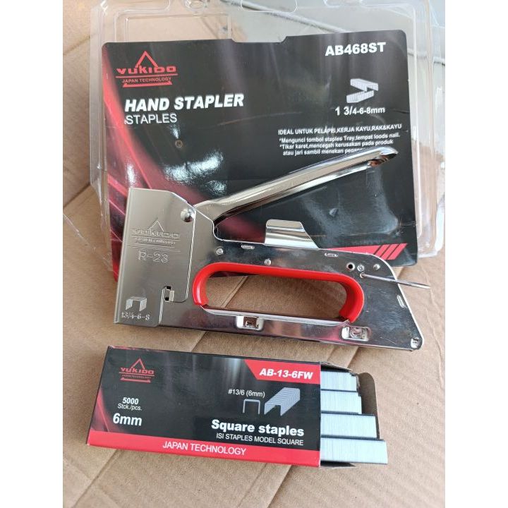 

5000 Rapid R23 Stapler Tembak Adjustable 3 In 1 Staples Gun Hekter Tacker Kain Kulit Jok Motor Sofa Terpal