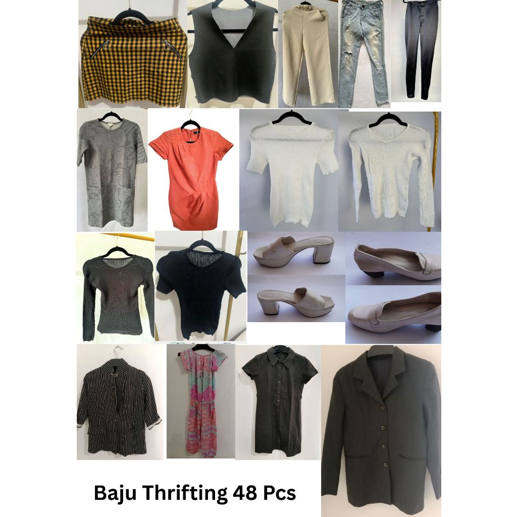 BONGKAR LEMARI! 48 Pcs Baju & Celana Thrifting Super Kece