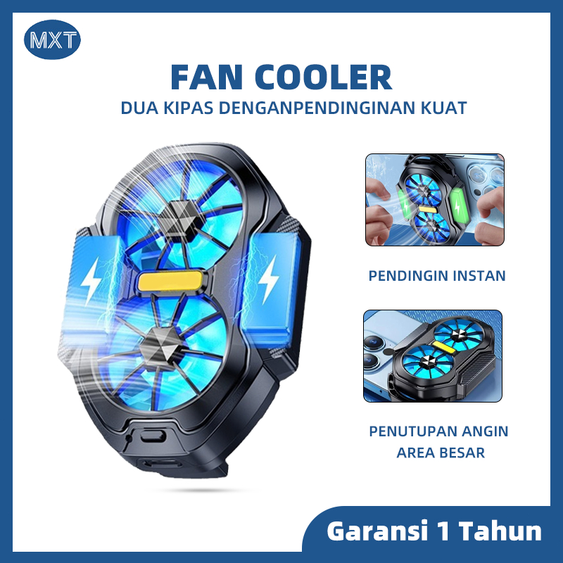 MXT Fan Cooler HP Kipas Hp Gaming Funcooler Pendingin Gaming Mobile Phone Kipas HP Built-in Battery