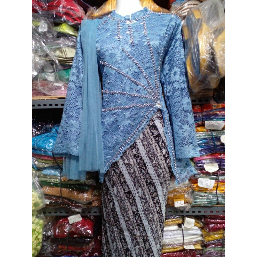 Kebaya Brukat Wisuda Wanita Baju Brokat Pakaian Cewek Formal Cantik Atasan Perempuan