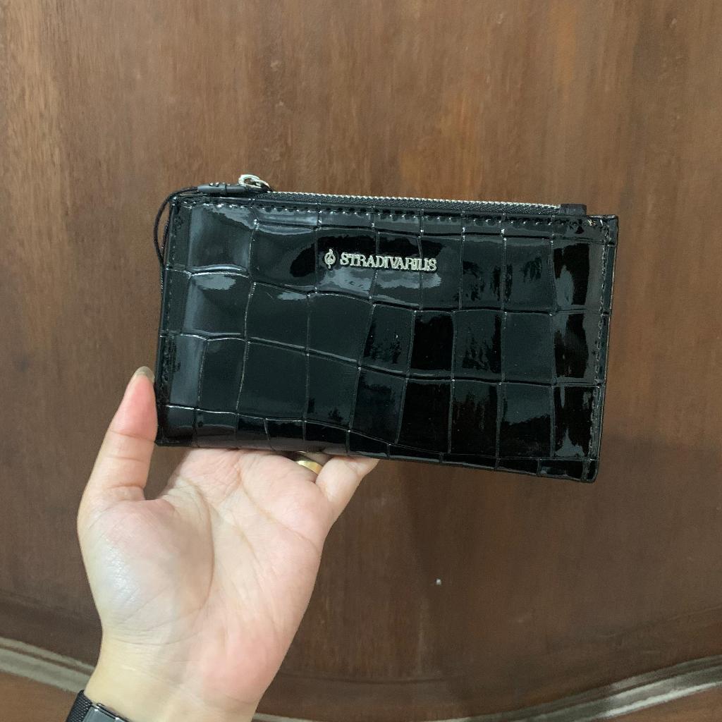 STRADIVARIUS DOMPET LIPAT CROCO HITAM