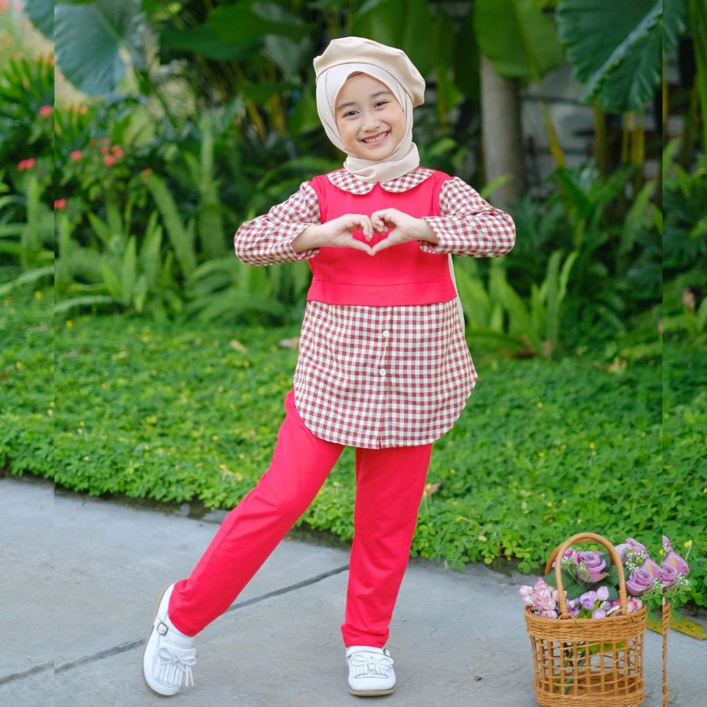 Rania One Set - Littlebeeboutique - Baju Anak Perempuan Anak 5 Tahun -  Baju Muslim Anak Perempuan C