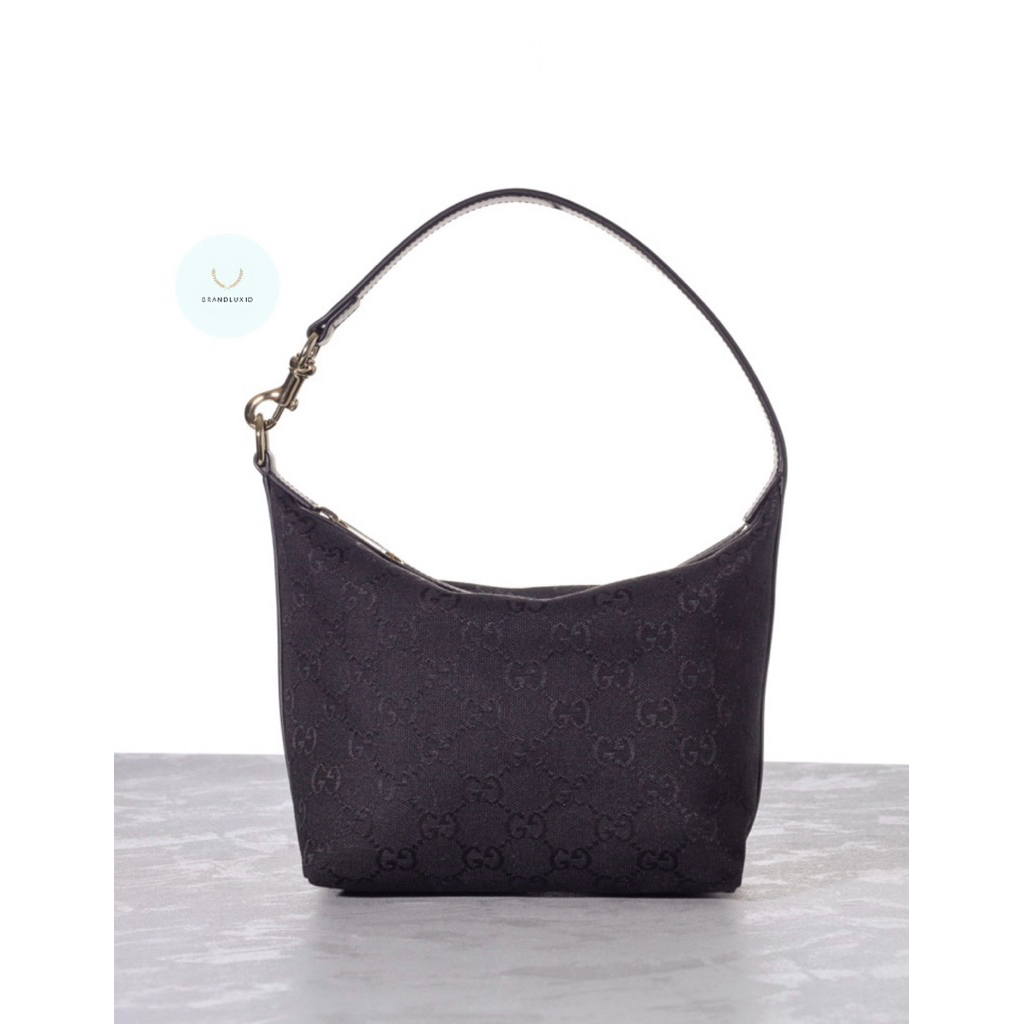 Gucci Super Mini Original GG Shoulder Bag in Black Canvas