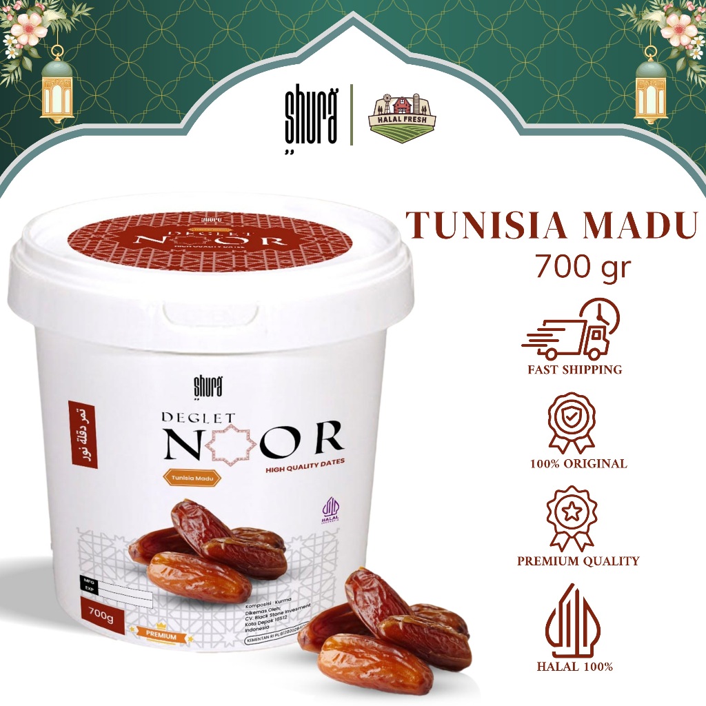 

Shura Kurma Tunisia Deglet Noor Ember 700 g Premium Original High