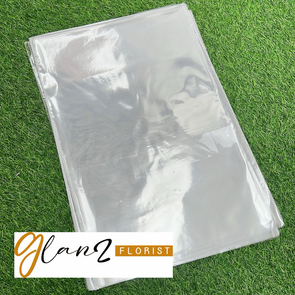 

Plastik buket Bening TEBAL / Plastik buket Tanpa Lem / Plastik buket / Plastik Parcel / Plastik Souvenir / Plastik Boneka / Kantong buket