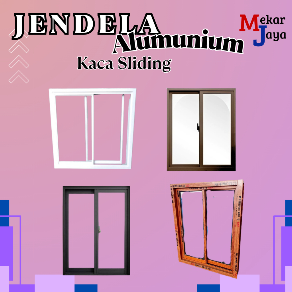 JENDELA ALUMUNIUM KACA SLIDING UKURAN 150X110/150X150