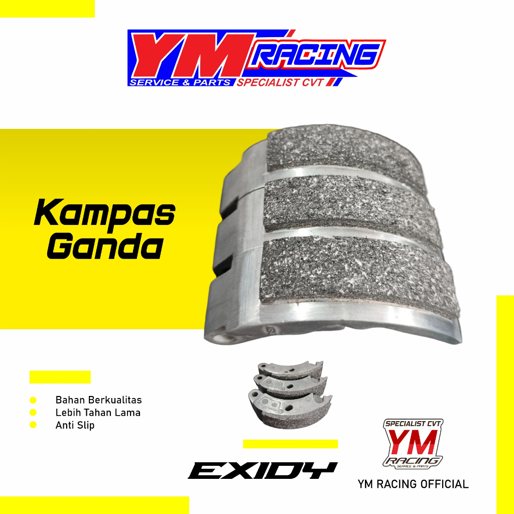 KANPAS GANDA RACING ALL MATIC / KAMPAS OTOMATIS ANTI GEREDEG UNTUK SEGALA MOTOR | KANPAS GANDA CUSTO