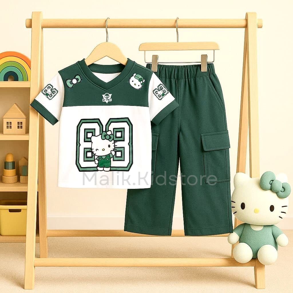 Setelan Anak Perempuan 3-12 Tahun // Baju Setelan Anak Kekinian // Oneset Anak Cewek Motif Jersey Ce