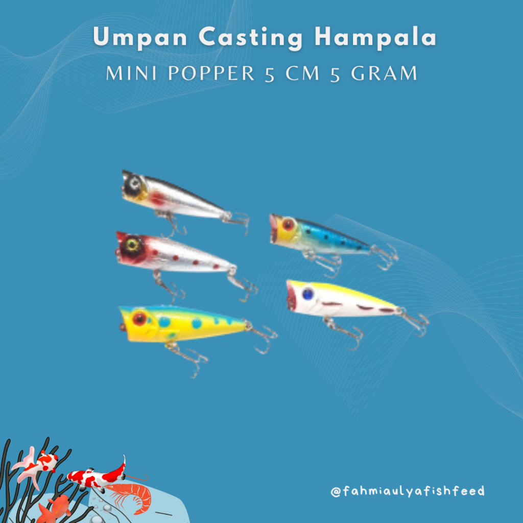 Umpan Casting Hampala MINI POPPER 5 CM 5 GRAM