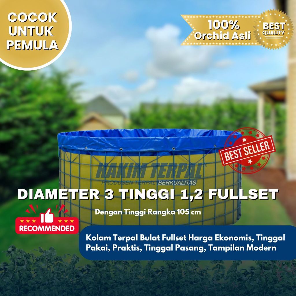KOLAM BULAT ORCHID SEMIKARET FULLSET DIAMETER 3 KOLAM IKAN