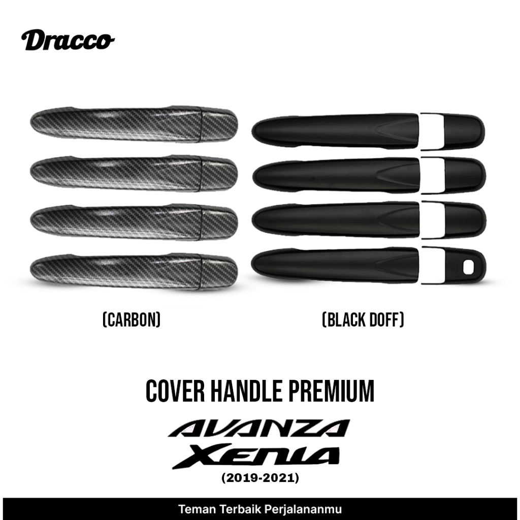 Cover Handle Premium Avanza Xenia 2019-2021 Carbon & Black Doff Tutup Gagang Pintu Mobil Dracco