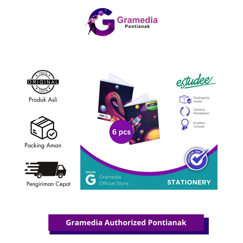 

GRAMEDIA PONTIANAK - Estudee K Kwarto 38 Space Isi 6 - BUKU TULIS