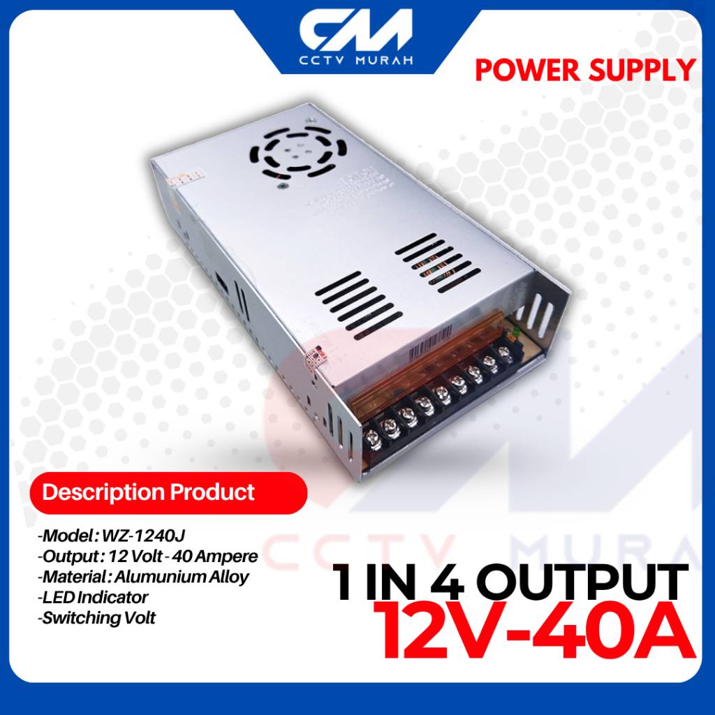 POWER SUPPLY 12V/40A SWITCHING