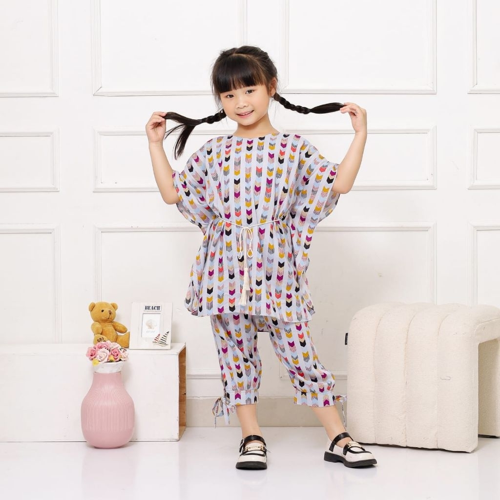 Setelan Anak Perempuan Mini Kaftan | Tunik Anak Perempuan 3-12 tahun