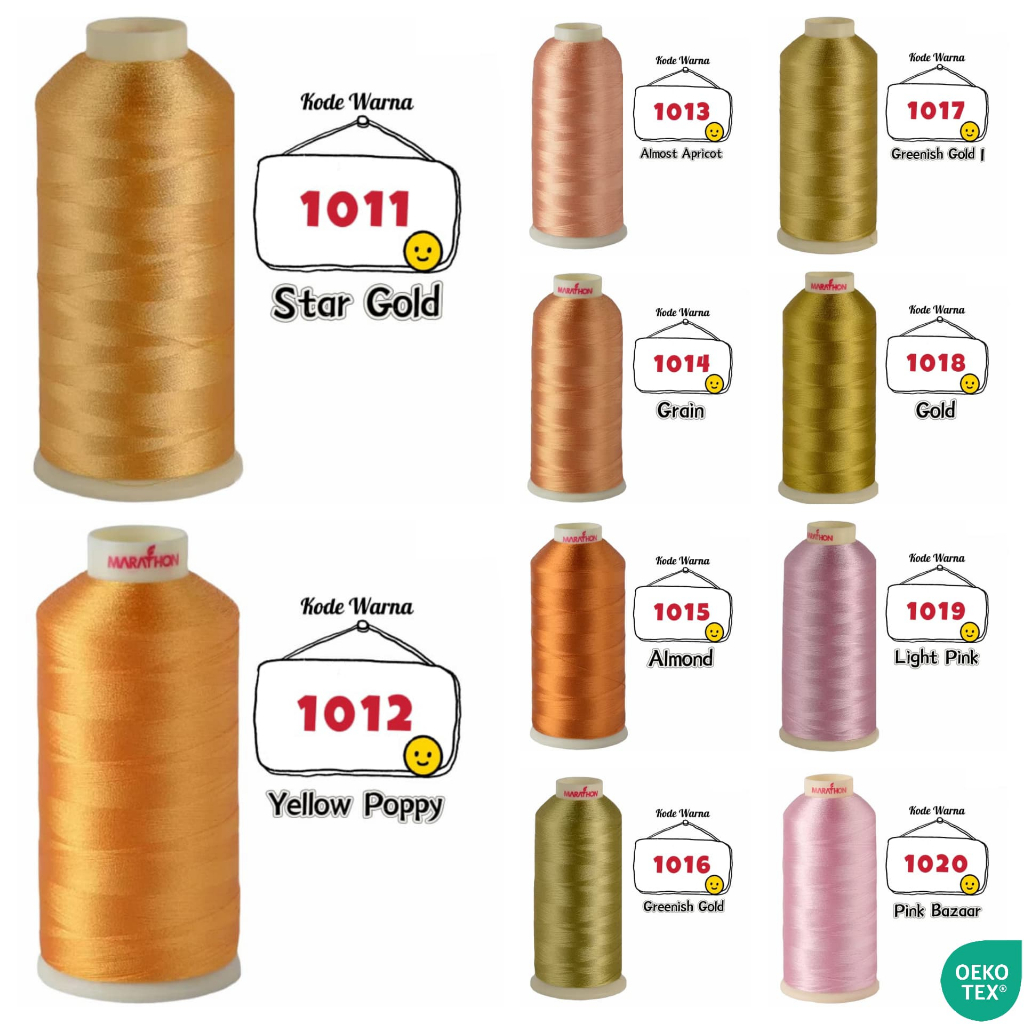 Marathon Viscose Rayon Benang Bordir Import Berkualitas #1011-#1020