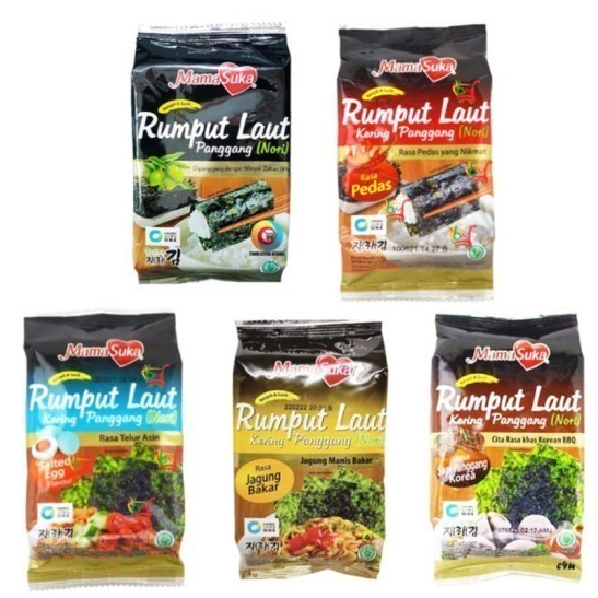 

Mama Suka Rumput Laut Kering Panggang Roasted Nori Seaweed All Varian 4.5g / Wangi