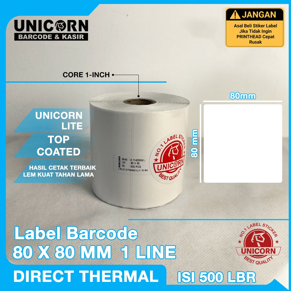 

Kertas Stiker Resi Barcode Label Thermal - 80x80 / 80 x 80 mm / 80x80mm / 8x8cm / 8 x 8 cm / 8x8 cm
