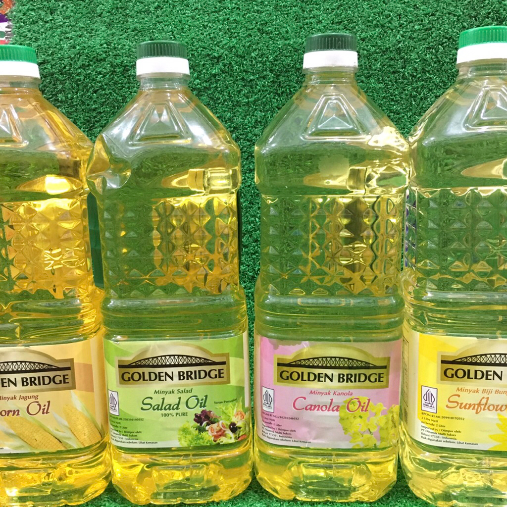 

Golden Bridge Oil / Minyak Salad / Sunflower / Corn / Canola Oil 1L & 2L Impor Malaysia
