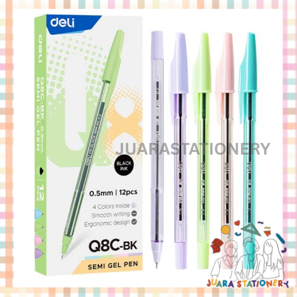 

(443) JUARASTATIONERY Pulpen Deli EQ8C Tinta Hitam (LUSIN/12 PCS) / Bolpen Pulpen 1 Lusin 12 pcs