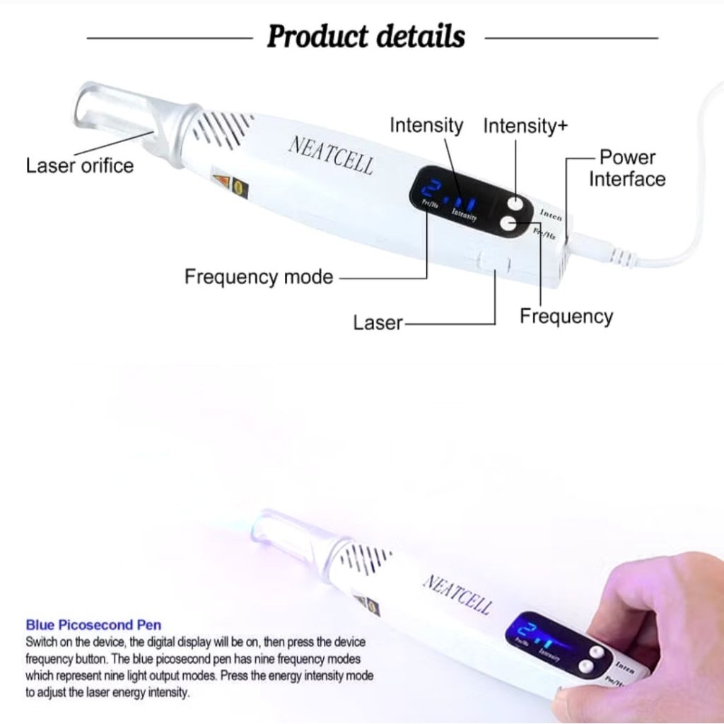 Neatcell Picosecond laser biru/merah pen