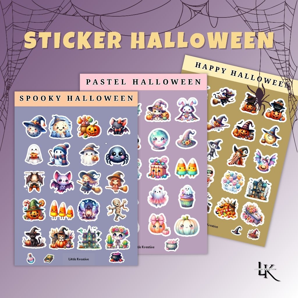 

Sticker Halloween / Sticker Sheet Kisscut A5 / Sticker Vinyl Waterproof / Sticker Decorasi / Sticker Lucu Unik DIY