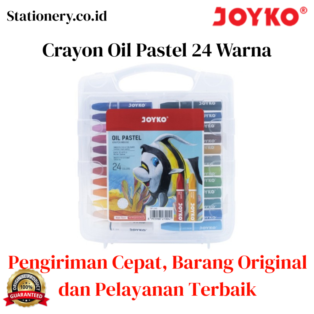 

Crayon Joyko 24 Warna OP-24S / Oil Pastel Krayon Oval