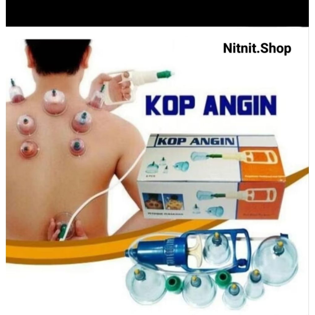 KOP ANGIN/ALAT BEKAM Alat Bekam Manual Set 6 Kop Angin untuk Terapi Kesehatan Tradisional 6 KOP