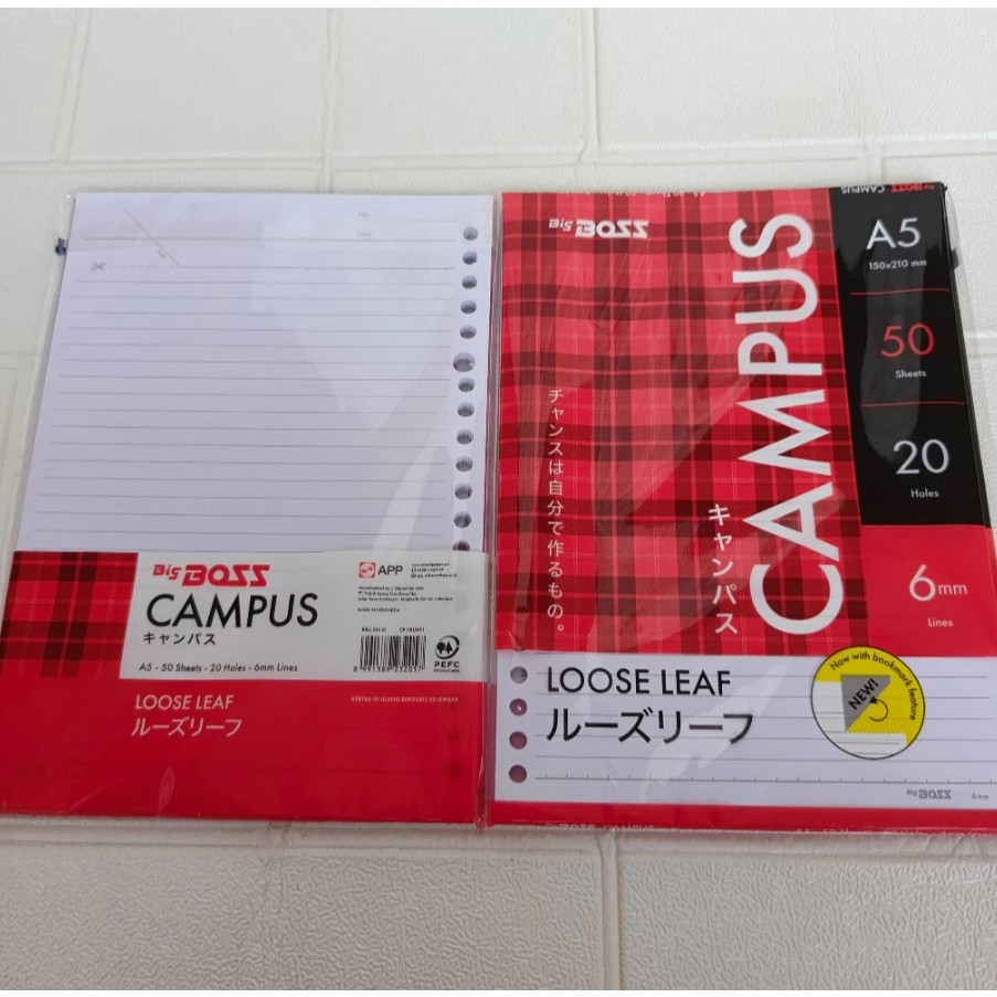 

Refil Binder Loose Leaf Big Boss A5 Bergaris isi 50 Lembar