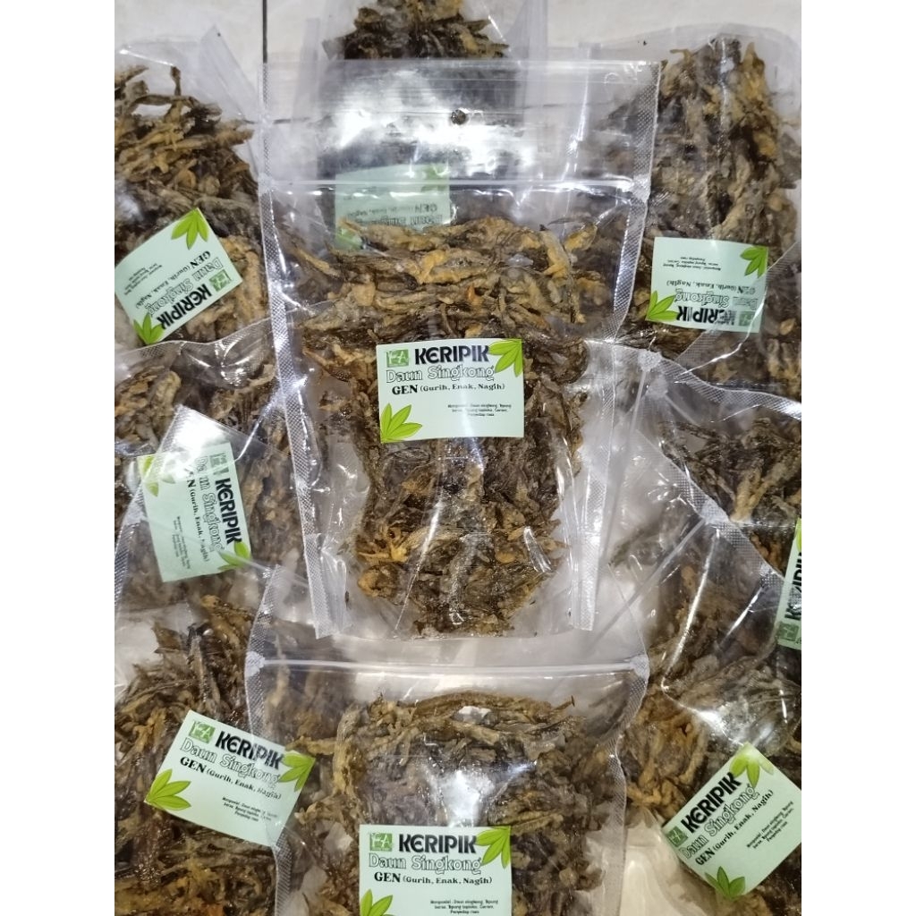 

Keripik Daun Singkong Keripik Belut Cemilan Murah Sehat Enak Gurih Renyah