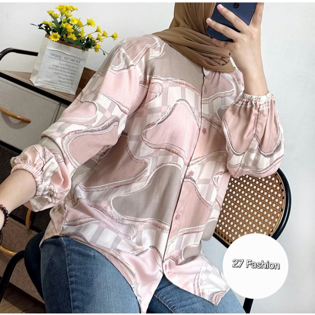 ( JUMBO ) FAUNA BLOUSE BALON SANGHAI BAJU PAKAIAN WANITA PEREMPUAN CEWEK