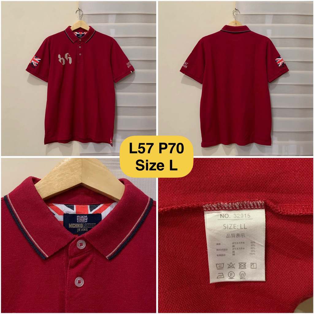 Poloshirt Michiko London Jeans Maroon Original