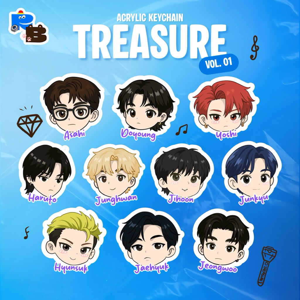 TREASURE ACRYLIC KEYCHAIN KPOP | BAG CHARM | KPOP MERCHANDISE