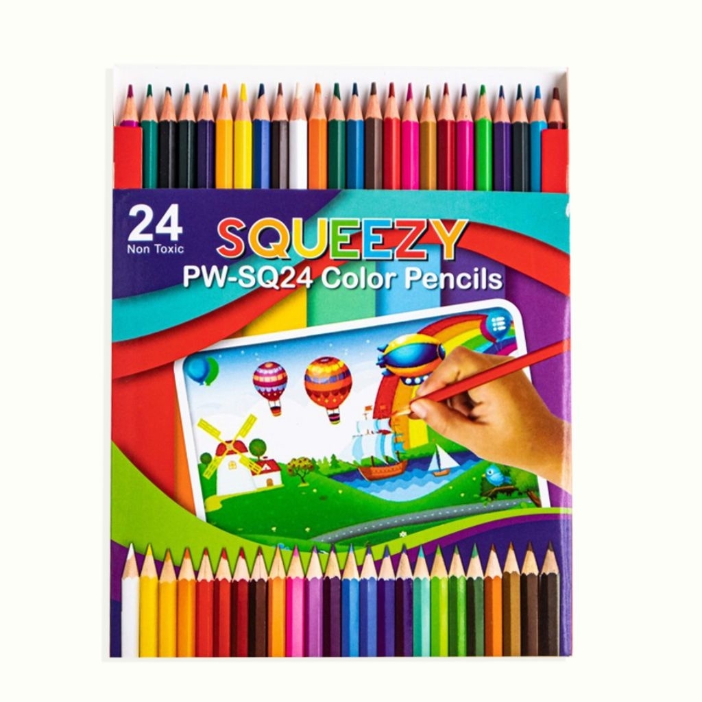 

Pensil Warna Panjang Squeezy 24 Warna PW-SQ24 Murahh